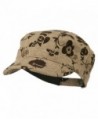 Flower Jeep Style Army Cap - Brown - CU11P5IIY2P