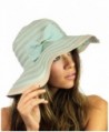 NYFASHION101 Women's Two Tone Weaved Removable Bow Floppy Brim Sun Hat - Mint - C712CU9TM13