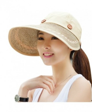 Kaisifei Women's Visor Hat With Big Brim - Wheaten - CW125Q7NG4F