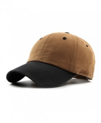 JOOWEN Unisex Classic Washed Dyed Cotton Baseball Cap Two Tone Low Profile 6 Panel Adjustable Vintage Hat - Camel - CP182IHUZ50