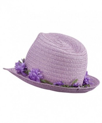 Womens Flower Lei Paper Fedora